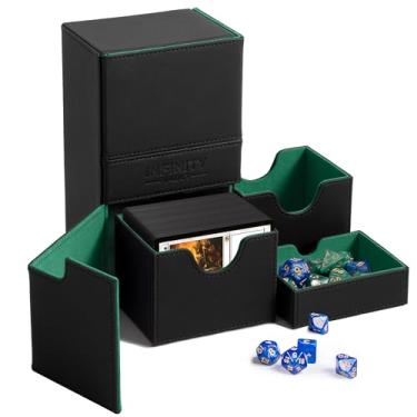 Imagem de Infinity Vault Premium Commander Deck Box – MTG Deck Box for 200+ Double Sleeved Cards – Dual Sideloading Case with Dice Tray – TCG, Lorcana, Magic the Gathering Organizer