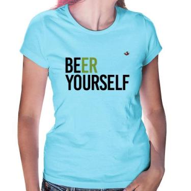Imagem de Baby Look Beer Yourself - Foca na Moda, Azul bebê, GG