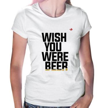 Imagem de Baby Look Wish you were beer - Foca na Moda, Branco, GGG
