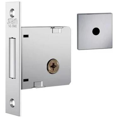 Imagem de Fechadura Trava Tetra Auxiliar 1004 Inox Cromada Rq1 Quadrada - Stam