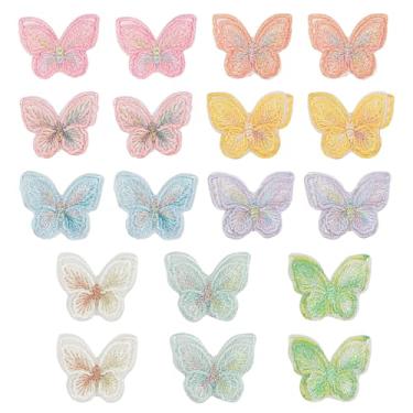 Imagem de 18 peças de apliques de renda de borboleta, 9 cores, camada dupla, 3D, borboleta, organza, bordado, apliques decorativos para casamento, vestido de noiva, artesanato, roupas, enfeites de cabelo,