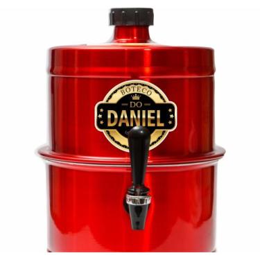 Imagem de Chopeira Portatil A Gelo Vermelha Personalizada 5.1lt Boteco com o Seu