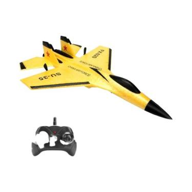 Imagem de Avião RC Infantil com Luzes LED - Planador de Espuma 24g - Controle Re