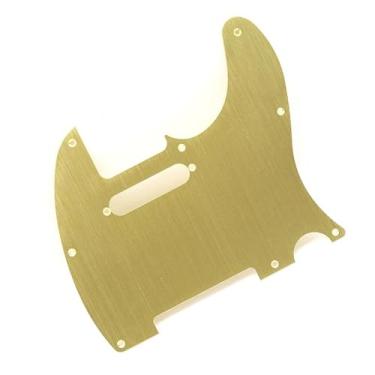 Imagem de 8/10 Buraco Guitarra Elétrica Pickguard 1 Peça Metal Scratch para TL Estilo Guitarra 5 Cores Pickguard Backplate Set(1 Gold)