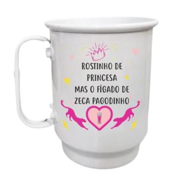 Imagem de Caneca Alumínio 500ml Rostinho de princesa, mas o fígado de Zeca Pagod