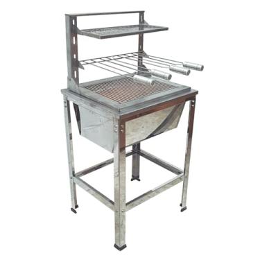 Imagem de LAURINDOS, Conjunto Prime Braseiro com Suporte Flutuante 4 Espetos Inox