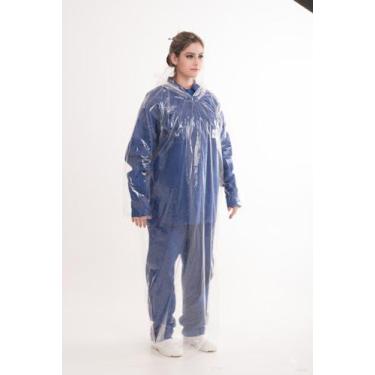 Imagem de Kit 100 Capas de chuva descartável transparente 100 unidades - Jplast