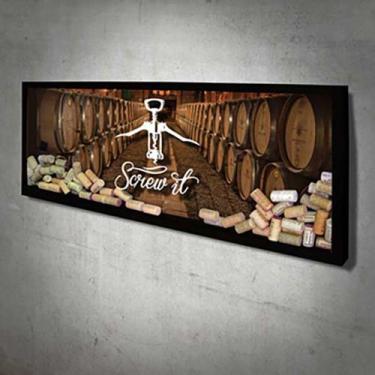Imagem de Quadro para Rolhas Panorâmico - Screw it 2 - Quadro Novo, Preto, 80 x 