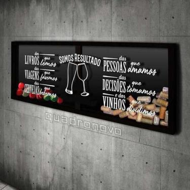 Imagem de Porta Rolhas e Tampinhas Panorâmico - Somos resultado - Quadro Novo, P