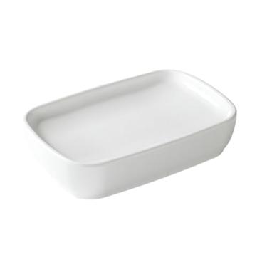 Imagem de Pratos e talheres de restaurante de restaurante, exibindo prato de imitação criativa de porcelana - 76148-14 branco