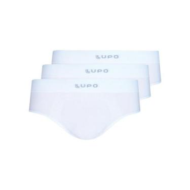 Imagem de Kit com 3 Cuecas Slip Lupo 681-001, Branco, M
