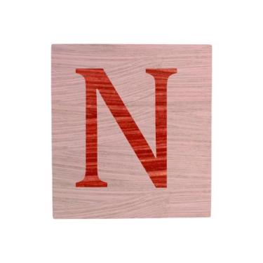 Imagem de Cubo Rosa Bebê Letra Vermelho Festa Chá de Bebê Decoração 8x8x8 Cm Mdf