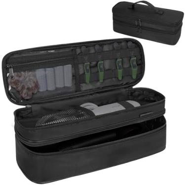 Imagem de OUUTMEE Estojo de transporte de viagem de camada dupla compatível com Shark Flexstyle, estojo de armazenamento para secador de cabelo Revlon de um passo e escova de ar quente volumizador, bolsa