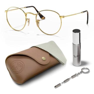 Imagem de Ray-Ban RB3447V Óculos de metal de forma redonda com kit oficial de óculos