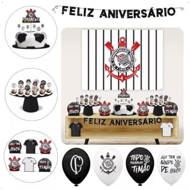 Imagem de kit festa facil corinthians - piffer 39 itens decorativos