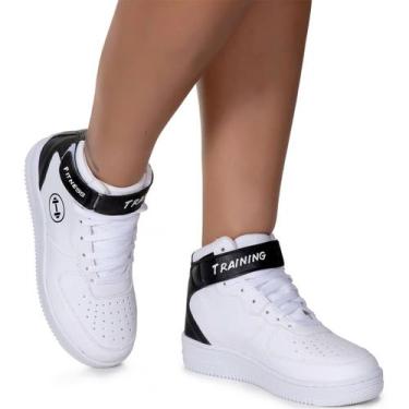 Imagem de Tênis Branco Treino Academia Fit Caminhada Dia a Dia Cano Alto - Class