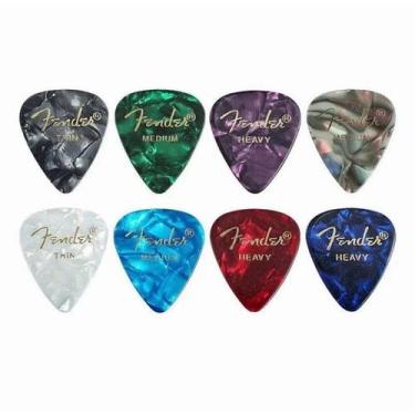 Imagem de Kit 4 Unidades Palhetas Fender Violão Ou Guitarra 0.46 0.58 0.71 0.96 