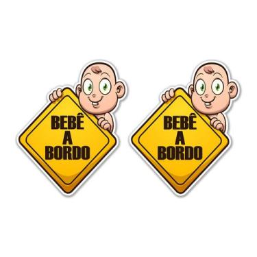Imagem de Adesivos Bebê a Bordo Carro Moto Van Infantil Criança 2 Unidades - Sey