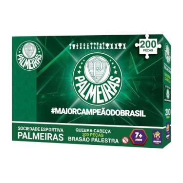 Imagem de Quebra-Cabeça Puzzle Coleção Palmeiras Brasão Verdão 200 Peças Mimo To