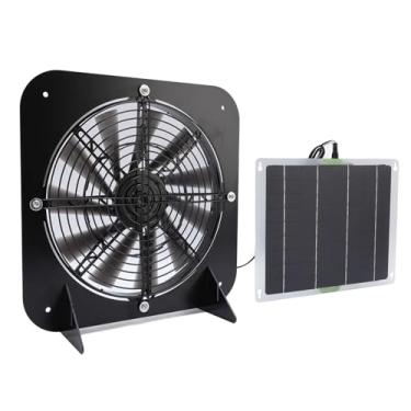 Imagem de Painel Solar de 10W, Ventilador de Exaustão de 13 Polegadas, Fluxo de Ar Forte, Ventilador de Ventilação Com Energia Solar para Banheiro, Sala de Armazenamento, Economia de Energia