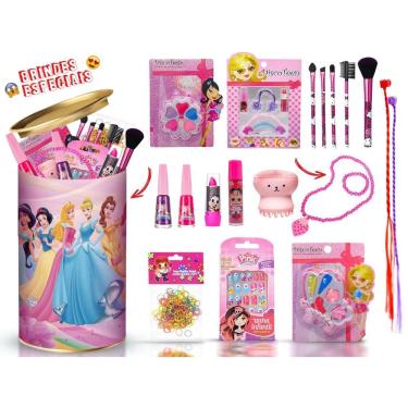 Imagem de Kit Maquiagem Infantil Completo + Lata + Esmaltes