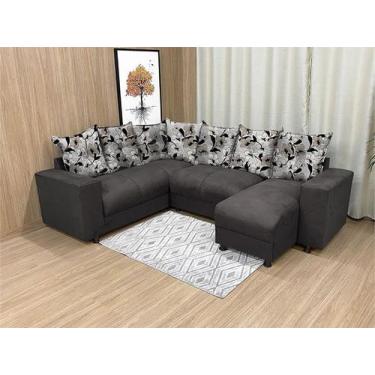 Imagem de Sofá Canto Marrom Escuro com Floral 503/33 Áustria - Alpoim