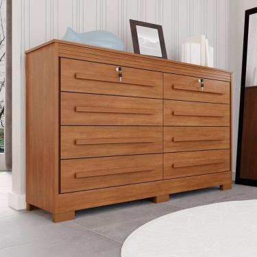 Imagem de Cômoda para Quarto 8 Gavetas Diamante Espresso Móveis Cinamomo