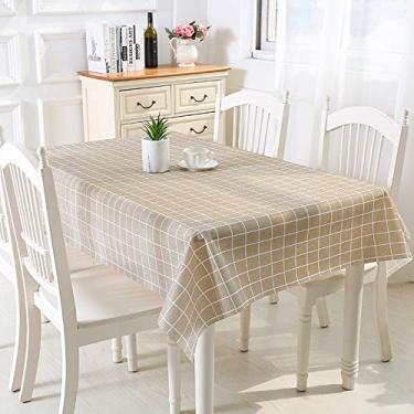 Imagem de Toalha de mesa de plástico PVC retangular quadriculada impressa à prova d'água à prova de óleo mesa de jantar mesa de jantar Colth tapete oleado anti-incrustante