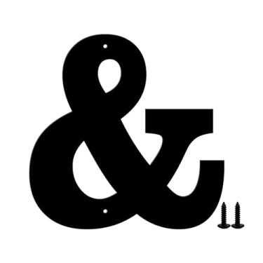 Imagem de Números e letras de casa de metal moderno - revestimento preto à prova de intempéries, ideal para decoração de jardim, porta e caixa de correio, com kit de unhas de fácil instalação (12,7 cm, &)