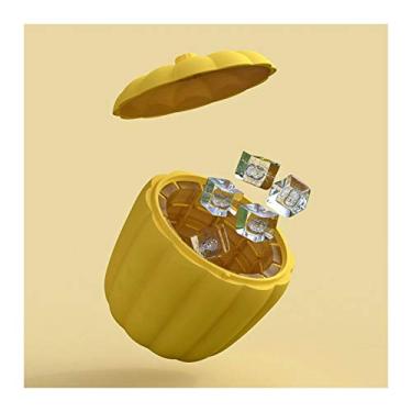 Imagem de P9IDEDFH Balde de gelo de abóbora balde de gelo de silicone para bebidas geladas balde de gelo duplo criativo conveniente para casa rápida fabricação de gelo congelador balde de gelo baldes de gelo