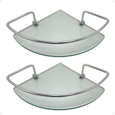 Imagem de Kit 2 Suporte Prateleira Porta Shampoo Canto Banheiro Vidro - Ictus Me