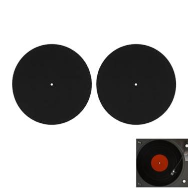 Imagem de Tapete Giratório De 2 Peças, Tapete Deslizante Para Toca-discos Vintage De Vinil De 12" O Tapete Giratório Reduz O Ruído E Os Sons De Estática E Poeira Acessórios De Substituição Do Tapete