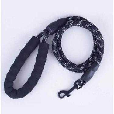 Imagem de Cachorro Coleira Guia Reforçada, Emborrachada Pet 1.20 cm - oem, PRETO