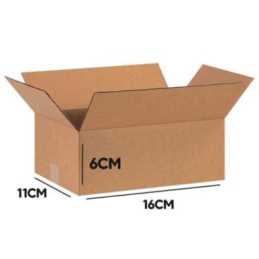 Imagem de 100 Caixas De Papelão Ecommerce Embalagens Tamanho Pequena 16x11x6 Cor