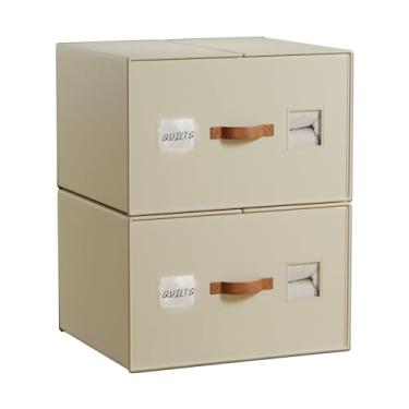 Imagem de EE-RoomWorld 2 organizadores de cobertores, organizadores de edredom grandes de 70 L com parede resistente, 53 x 45 x 28 cm, organizadores de lençóis dobráveis e bolsa de armazenamento para colcha,