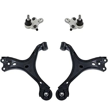 Imagem de TRQ Kit de braço de controle frontal inferior e junta esférica de 4 peças compatível com Honda Civic Automatic Trans