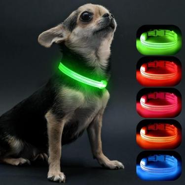 Imagem de Coleira LED para cães Visinite Light Up para cães pequenos, verde