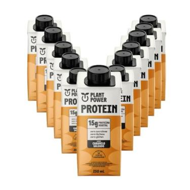 Imagem de Plant Power Shake Proteico Caramelo Salgado, Zero Lactose e Glúten, 15g Proteína Vegetal, 250ml, Pack com 12 Unidades