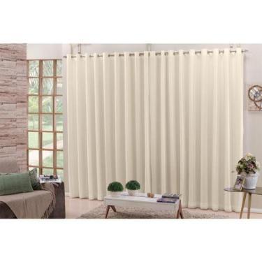 Imagem de Cortina Sala Quarto Em Tecido Microfibra Palha 4,00X2,80 - B.F Confecç