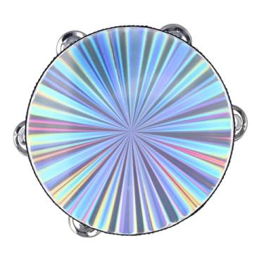 Imagem de Pandeiro radiante refletivo claro som nítido duas fileiras instrumento de percussão manual (20 cm)