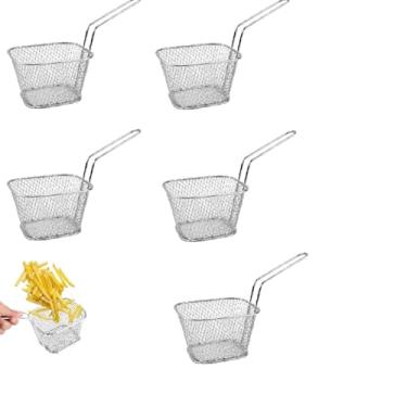 Imagem de 5 Cesto de Metal para Servir Porções Fritura Batata Frango