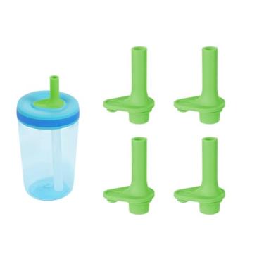 Imagem de 4 peças de válvula de mordida de substituição para garrafa de água Zak Designs Kelso de 425 g, bocal de silicone durável, pontas de canudo sem BPA, acessórios para copos Zak Kids (verde)