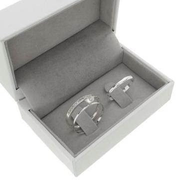 Imagem de Aliança De Namoro Cravejada Prata 950 + Anel Solitário - DR Joias, 23