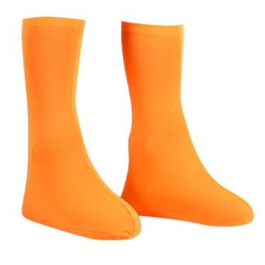 Imagem de Aymzbd Sapatos cobrem as botas cobre o protetor de sapatos reutilizáveis ​​à prova de chuva para acampamento de jardim de esportes ao ar livre de bicicleta, Laranja, Criança
