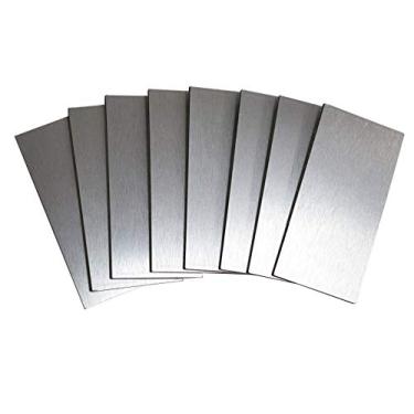 Imagem de XUANINY 32 peças de azulejos de metal para destacar e colar, adesivo de parede 3D autoadesivo de mosaico de alumínio para metrô de cozinha (7,62 cm x 15,24 cm) (retangular)