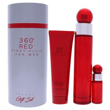 Imagem de Conjunto de presente Perfume Perry Ellis 360 Red para homens, spray EDT de 100 ml