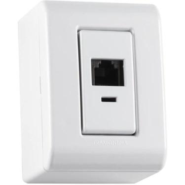 Imagem de Caixa de Sobrepor Lizflex com 1 Tomada RJ11 Branca - 57304010 - TRAMON