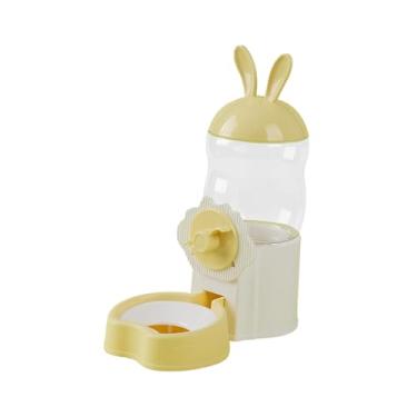 Imagem de IEUDNS Bebedouro para cães e gatos, bebedouro com superfície lisa e prático, fonte de água para codornas, ouriços, coelhos chinchilas, Amarelo