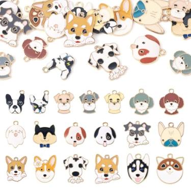 Imagem de Spritewelry 19 pingentes esmaltados de liga de liga dourada com tema de animal de estimação sortidos, pingentes de música para fazer joias, colar, pulseira, artesanato, Metal não precioso, Sem Pedra