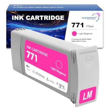 Imagem de QUEENPRINT High speed printing Cartucho de tinta 771A 771 Magenta claro B6Y19A de substituição para cartucho de tinta 771A para impressora DesignJet Z6200 Z6600 Z6800 Z6810 pacote com 1
